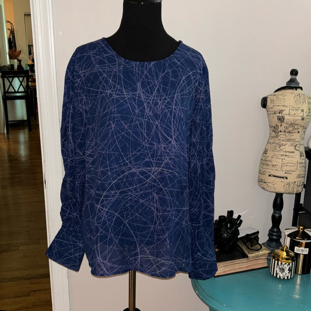 Blue Abstract Pattern Blouse